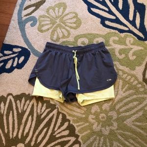 Champion shorts with liner shorts attached inside